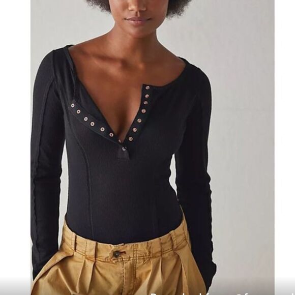 FREE PEOPLE Sloane Bodysuit / Black - Picture 1 of 14